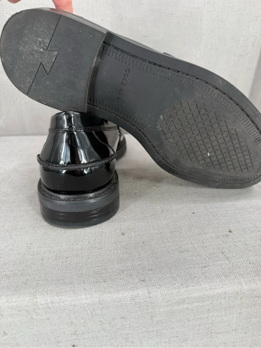 Cole Haan Pinch Prep Penny Loafer Black sz 8 Slip On Glossy  Dress Shoe